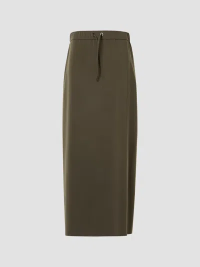 Akris Punto Women's Lasercut Crêpe Drawstring Midi Skirt In Green