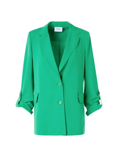 Akris Punto Women's Laser-cut Roll-tab Sleeve Shirt Jacket In Green