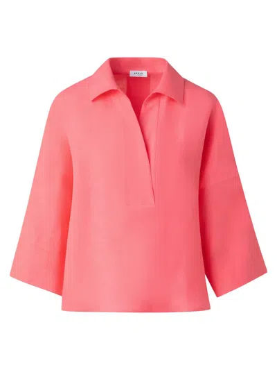 Akris Punto Women's Linen Blouse In Pink