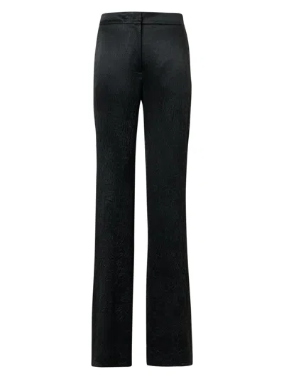 Akris Punto Women's Marla Crinkled Satin Mid-rise Straight-leg Pants In Black
