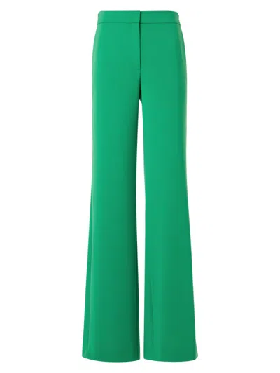 Akris Punto Women's Marla Crinkled Satin Pants In Green