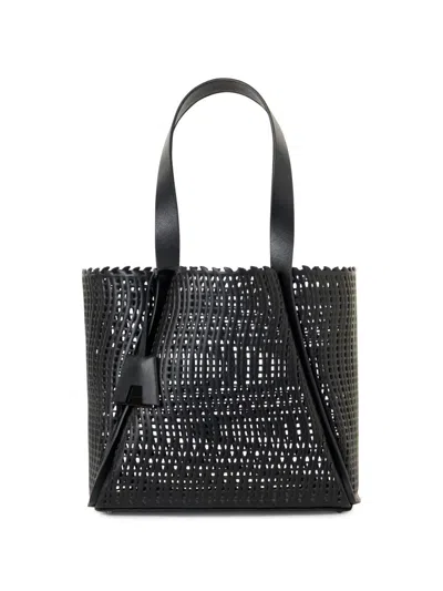 Akris Punto Women's Medium Alex Wave Lasercut Tote In Black