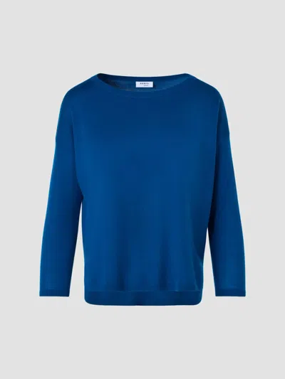 Akris Punto Women's Merino Wool Boatneck Sweater In Blue