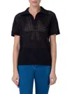 Akris Punto Women's Mesh-knit Polo Shirt In Navy
