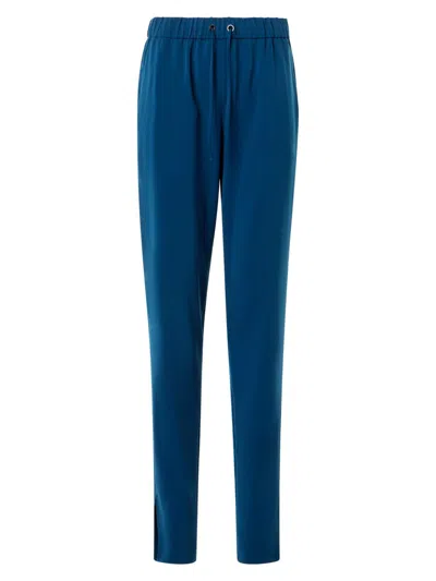 Akris Punto Women's Mike Laser-cut Crêpe Drawstring Pants In Blue