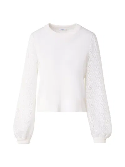 Akris Punto Women's Mixed Media Sweater In White