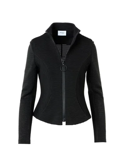 Akris Punto Women's Ottoman Jersey Zip Jacket In Black