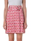 Akris Punto Fiorellina Pelican Dot-print Cotton Satin Belted Bermuda Shorts In Beige Red Coral