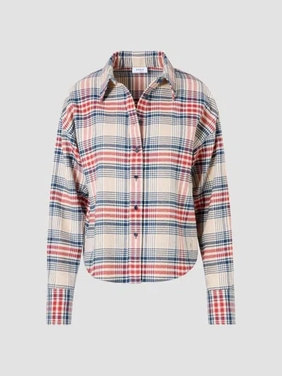 Akris Punto Plaid Brushed Cotton Flannel Shirt In Blue