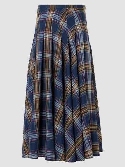 Akris Punto Women's Plaid Lightweight Wool Blend Shelley Midi Skirt In Multi