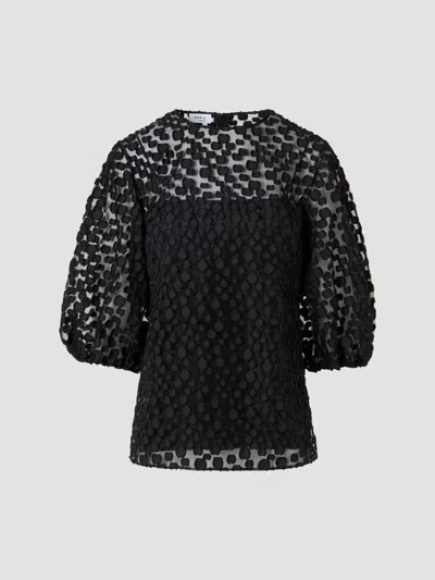 Akris Punto Women's Polka Dot Cotton-blend Top In Black