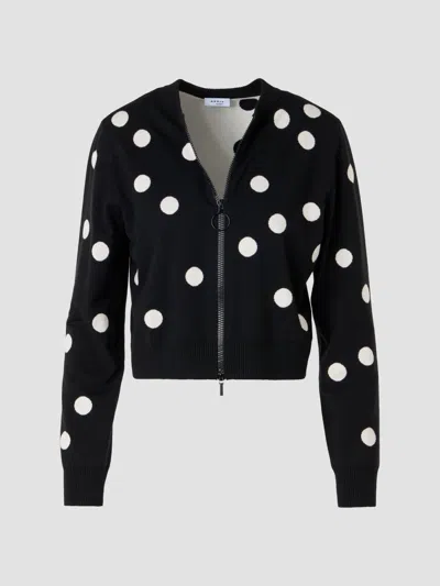 Akris Punto Women's Polka Dot Wool Zip Cardigan In Multi