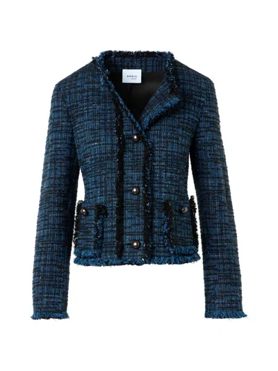 Akris Punto Women's Raw Denim Tweed Jacket In Blue
