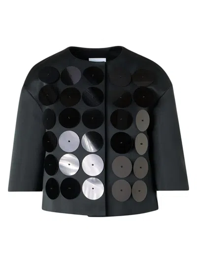 Akris Punto Women's Record Dot Embellished Jacket In Black