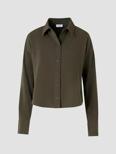 Akris Punto Women's Relaxed Lasercut Crêpe Shirt In Green