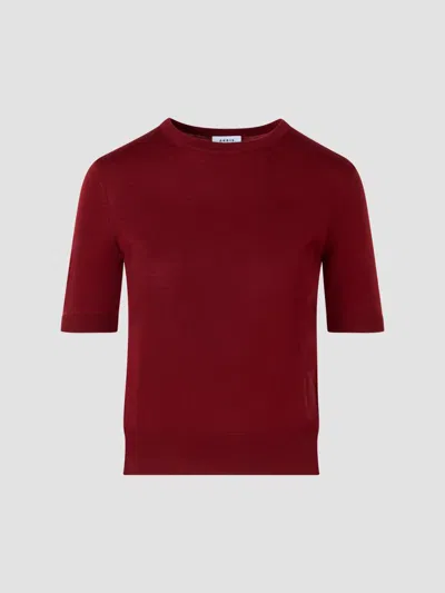 Akris Punto Women's Relaxed Wool T-shirt In Burgundy