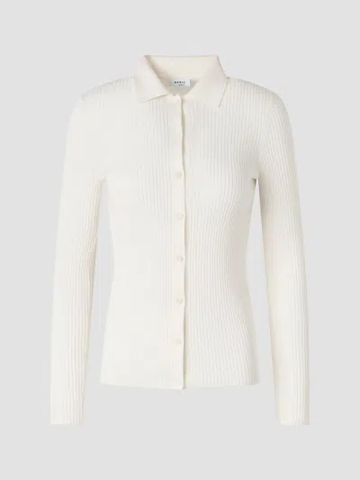 Akris Punto Women's Rib-knit Wool Shirt In White