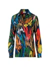 Akris Punto Women's Scribble Georgette Button-front Shirt In Multi