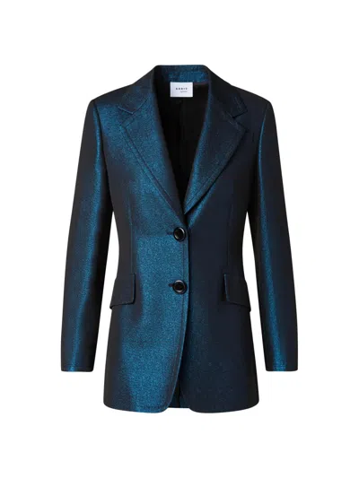 Akris Punto Women's Shimmer Single-breasted Blazer In Blue