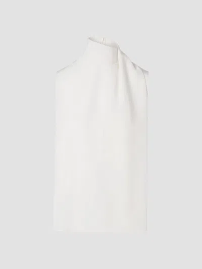 Akris Punto Women's Silk Shawl Draped Sleeveless Blouse In Cream