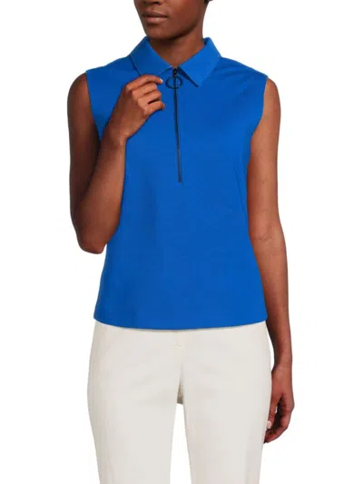 Akris Punto Women's Solid Pullover Vest In Blue