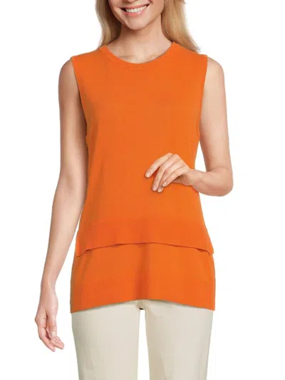 Akris Punto Women's Solid Virgin Wool & Cashmere Sweater Vest In Orange