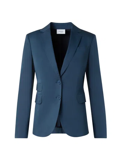 Akris Punto Women's Stretch Cotton Two-button Blazer In Blue