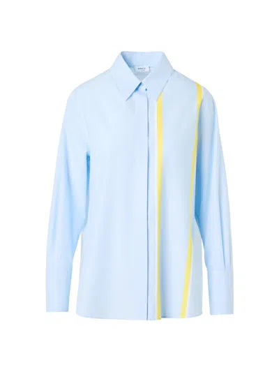 Akris Punto Women's Striped Cotton Button-front Shirt In Blue