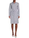 AKRIS PUNTO WOMEN'S STRIPED KNEE LENGTH SHIRT SHEATH DRESS