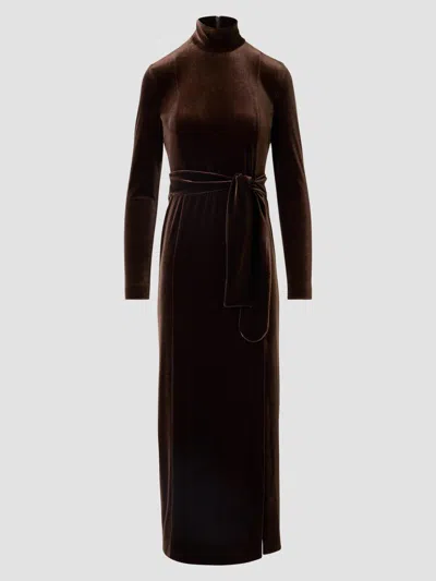 Akris Punto Women's Techno Stretch Velvet Midi Dress In Espresso