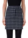 Akris Punto Women's Tweed Gingham Miniskirt In Slate Black