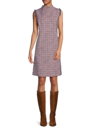 Akris Punto Women's Tweed Knee Sheath Dress In Pink Multi