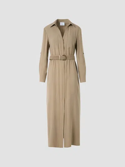 Akris Punto Women's Twill Belted Trench Midi Dress In Neutral