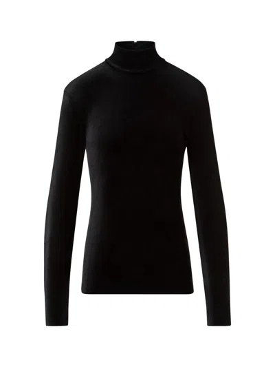 Akris Punto Women's Velvet Jersey Turtleneck Top In Black