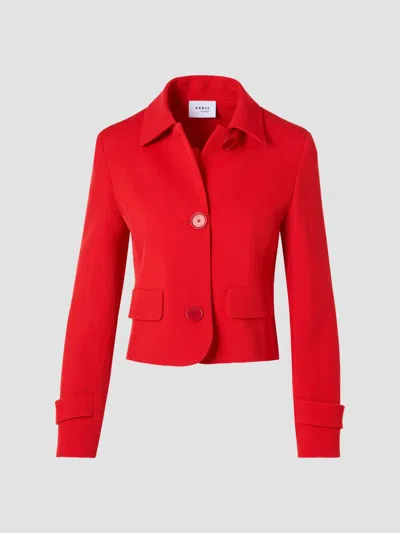 Akris Punto Women's Virgin Wool Boxy Button-front Jacket In Red