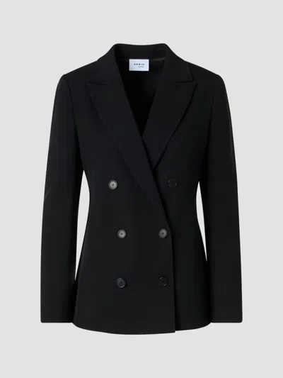 Akris Punto Women's Virgin Wool Double-breasted Blazer In Black