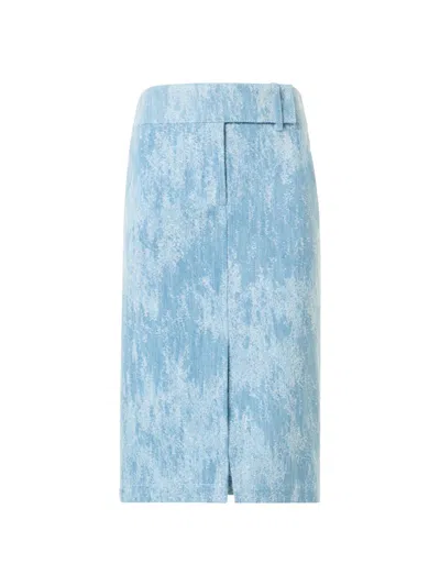 Akris Punto Jacquard Textured Front-slit Midi Skirt In Blue