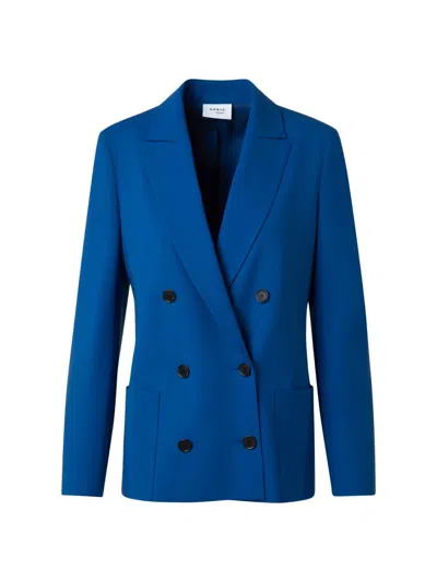 Akris Punto Women's Wool Double-breasted Blazer In Blue