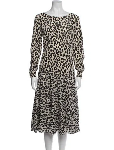 Pre-owned Akris Punto Wool Animal Print Skirt Set In Neutrals