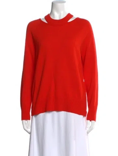 Pre-owned Akris Punto Wool Asymmetrical Sweater In Orange