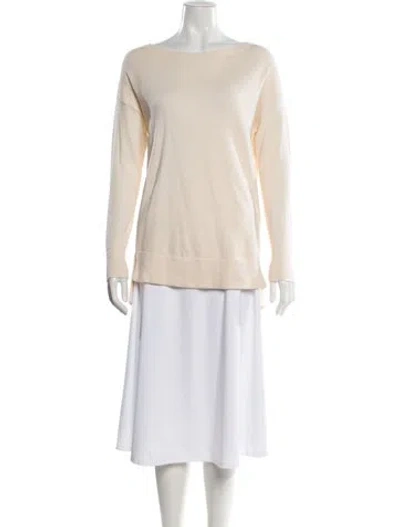 Pre-owned Akris Punto Wool Bateau Neckline Sweater In Neutral