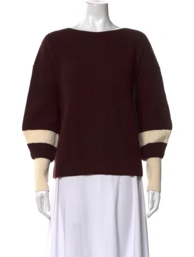 Pre-owned Akris Punto Wool Bateau Neckline Sweater In Neutral