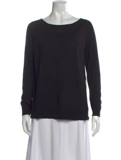 Pre-owned Akris Punto Wool Bateau Neckline Top In Black