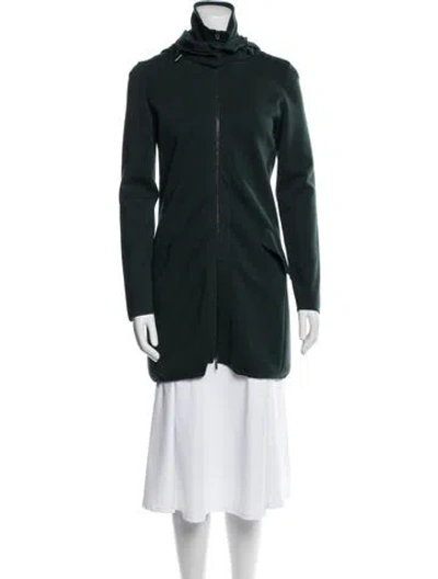 Pre-owned Akris Punto Wool Biker Jacket In Green