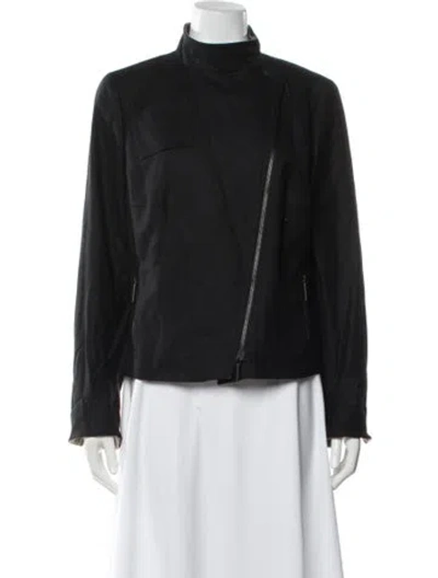 Pre-owned Akris Punto Wool Biker Jacket W/ Tags In Gray