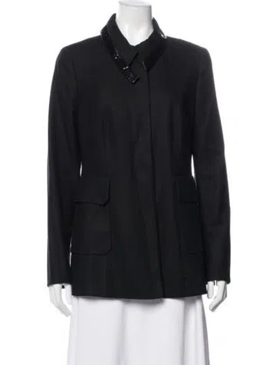 Pre-owned Akris Punto Wool Blazer In Black