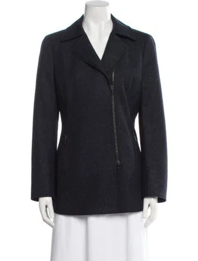 Pre-owned Akris Punto Wool Blazer In Blue
