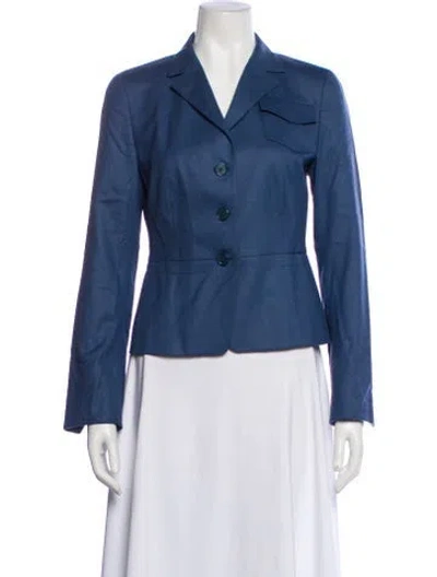 Pre-owned Akris Punto Wool Blazer In Blue