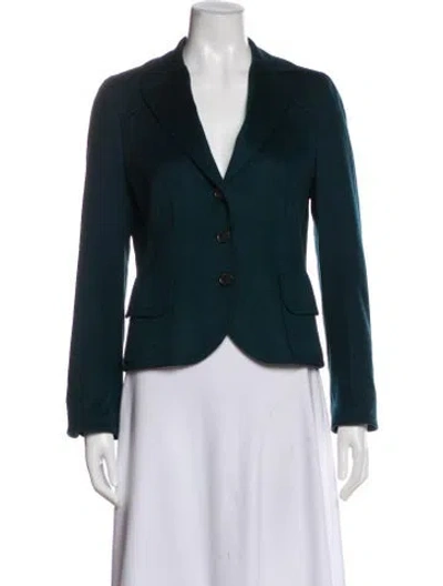 Pre-owned Akris Punto Wool Blazer In Green