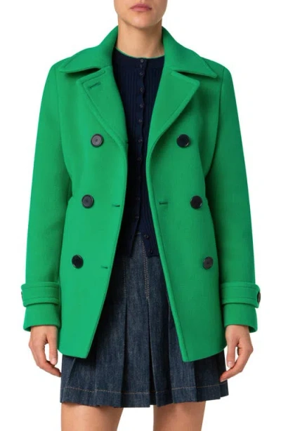 Akris Punto Wool Blend Peacoat In Sea Green